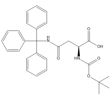 Derivados de Aminoácidos Boc-Asn(Trt)-OH CAS. 132388-68-2 Pó branco a quase branco para pureza cristalina 98% C28H30N2O5
