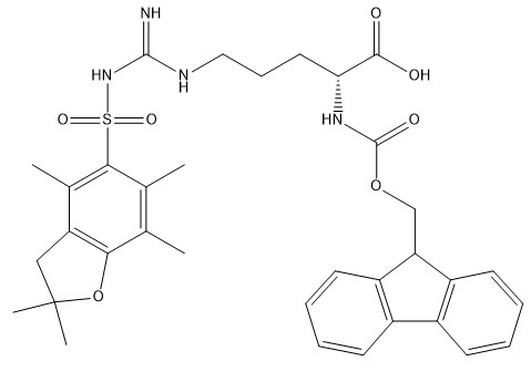 Derivados CAS 187618-60-6 Fmoc-D-Arg do ácido aminado de 98% (Pbf) - OH C34H40N4O7S branco ao pó quase branco