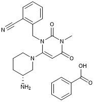 Benzoato de alogliptina Nº CAS 850649-62-6 Pureza 99% C25H27N5O4 Pó cristalino branco ou quase branco